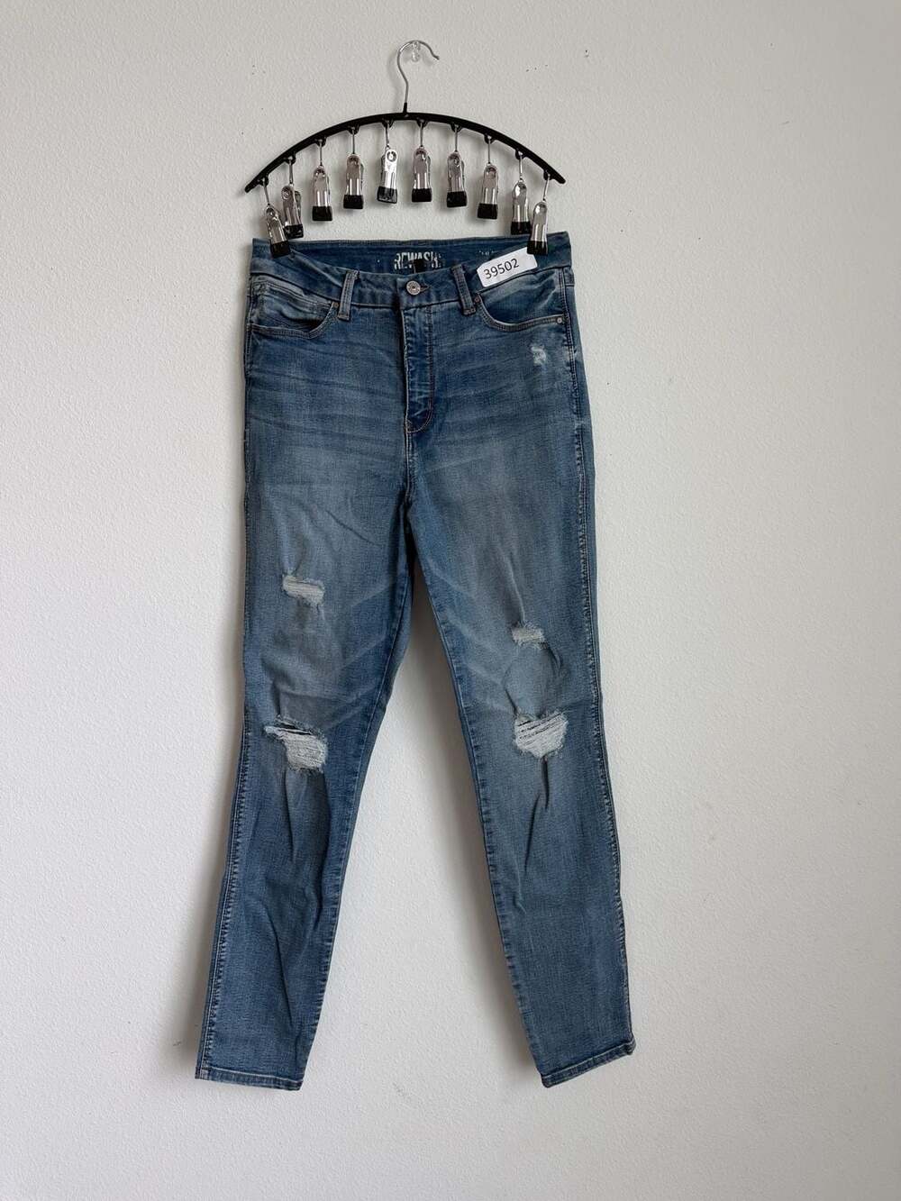 Rewash High Rise Distressed Skinny Jeans Size 11 30 Blue Denim